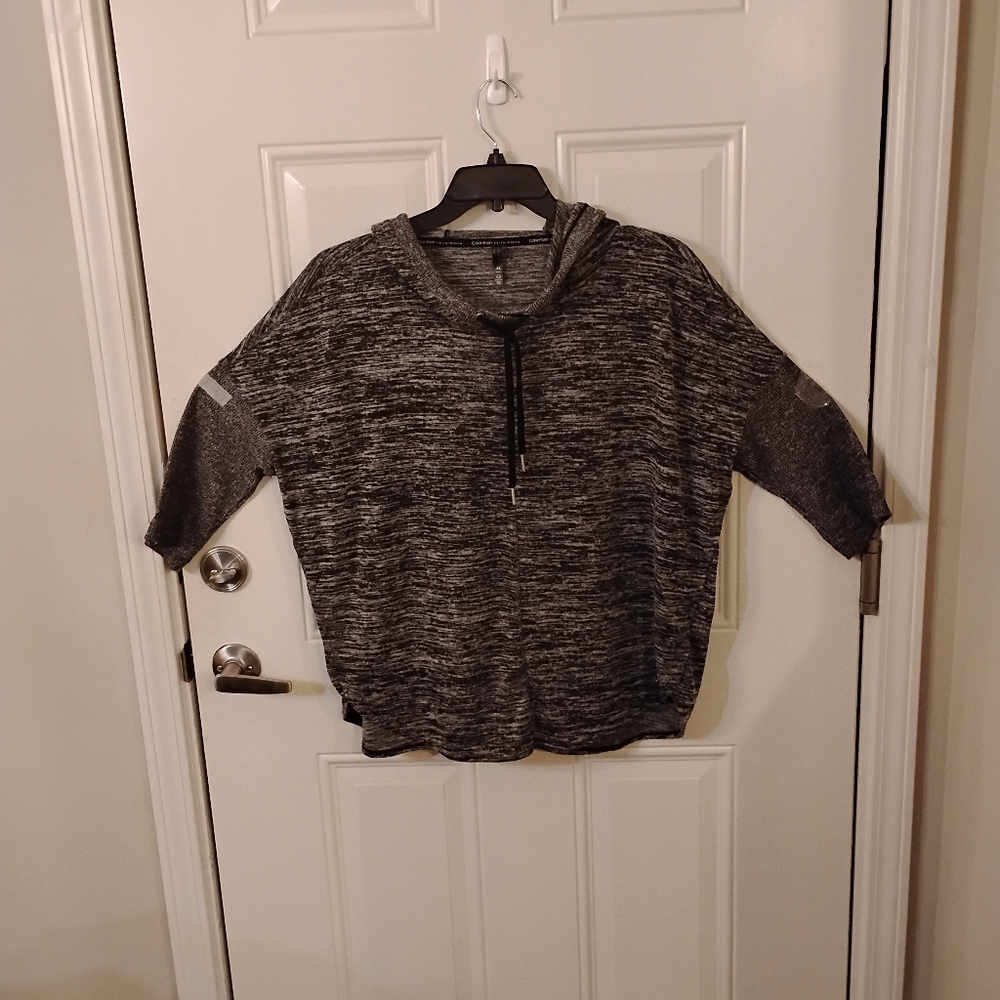 Calvin KleinPerformance Black And Gray Hooded Sweater.